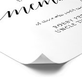 愛する人の記憶に捧げる結婚式看板 記念碑 ポスター (角)