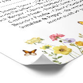 愛する人の記憶に捧げる野生の花のウェディングサイン ポスター (角)