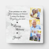 愛する人の記憶に捧げる3枚の写真の追悼プレート フォトプラーク (正面)