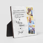 愛する人の記憶に捧げる3枚の写真の追悼プレート フォトプラーク (正面)