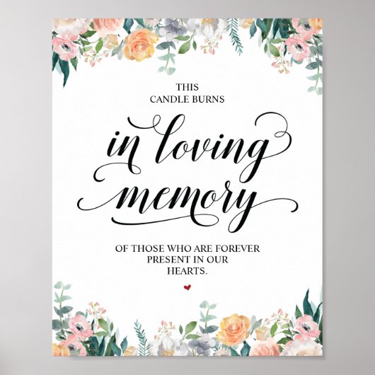愛する人の記憶に灯るキャンドル 追悼プレート ポスター (正面)