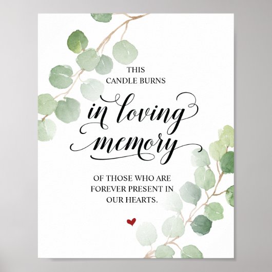 愛する人の記憶に灯るキャンドル 追悼プレート ポスター (正面)