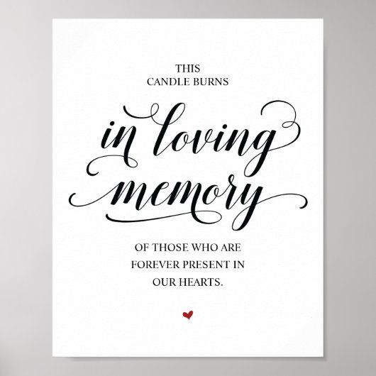 愛する人の記憶に灯るキャンドル 追悼プレート ポスター (正面)