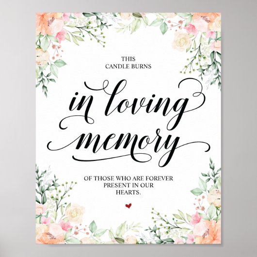 愛する人の記憶に灯るキャンドル 追悼記念プレート ポスター (正面)