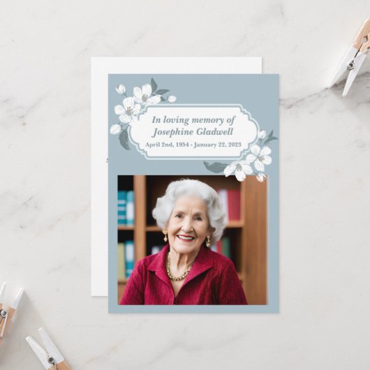愛する人の記憶に美しい写真追悼式 カード (正面/裏面インサイチュ)