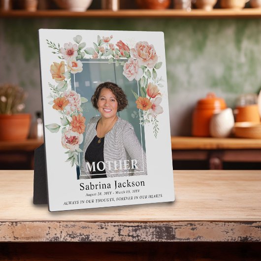 愛する人の記憶に花の写真の葬儀記念品 フォトプラーク