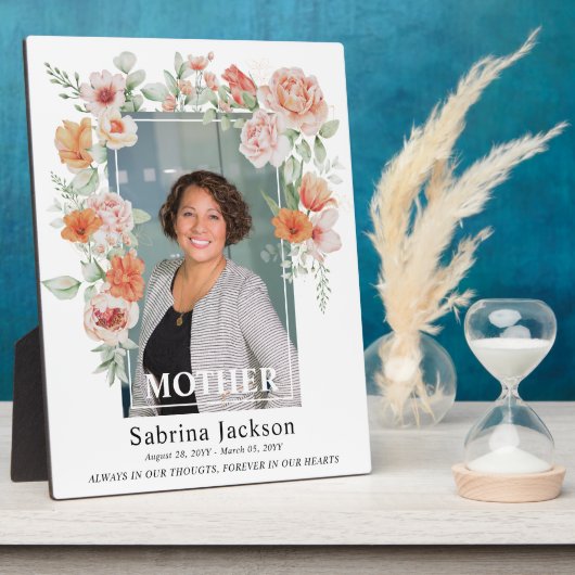 愛する人の記憶に花の写真祭壇記念プレート フォトプラーク (側面)