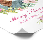 愛する人の記憶に ピンクの花の輪 葬儀 フォト ポスター (角)