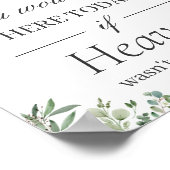 愛する人の記憶に　ユーカリの葉のウェディングサイン ポスター (角)