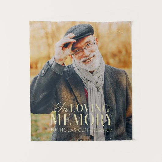 愛する人の記憶に 現代のエレガントな写真記念 タペストリー (正面)