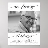 愛する人の記憶に 現代的なフォントの写真 葬儀 ポスター (正面)