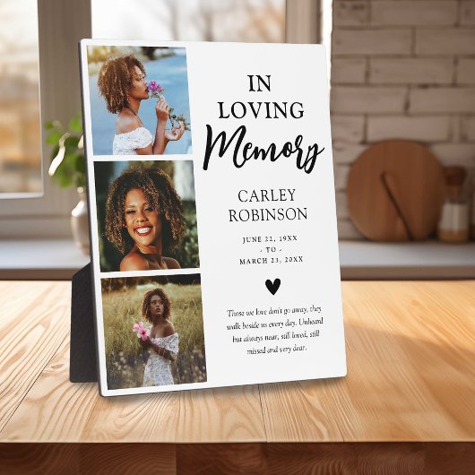 愛する人の記憶に 3枚の写真の追悼記念 フォトプラーク