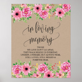 愛する人の記憶に Wedding Memorial Table Sign v12 ポスター