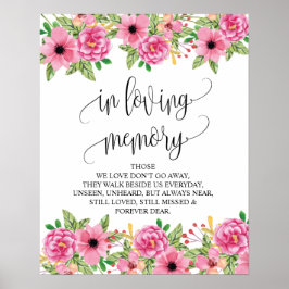 愛する人の記憶に Wedding Memorial Table Sign v12 ポスター