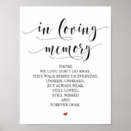 愛する人の記憶に Wedding Memorial Table Sign v23 ポスター