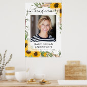 愛する人の記憶の写真ひまわりウェルカムサイン ポスター (キッチン)