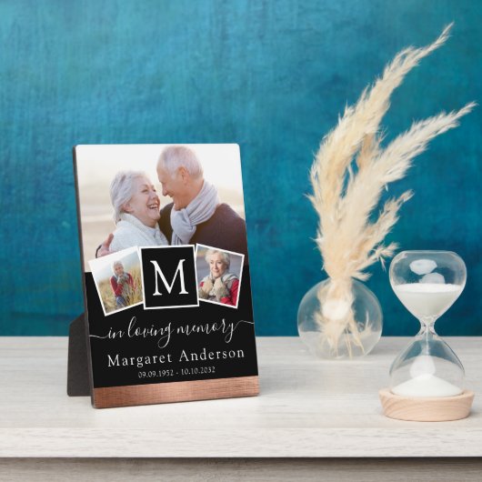 愛する人の記憶の写真コラージュ葬儀追悼 フォトプラーク (側面)