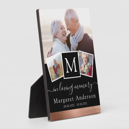 愛する人の記憶の写真コラージュ葬儀追悼 フォトプラーク (側面)