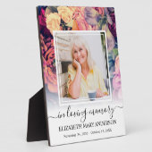 愛する人の記憶の写真　ムーディーな花の追悼 フォトプラーク (側面)