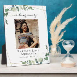 愛する人の記憶の写真 葬儀 ユーカリ 追悼記念 フォトプラーク