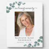 愛する人の記憶の写真 葬儀 ユーカリ 追悼 フォトプラーク (正面)