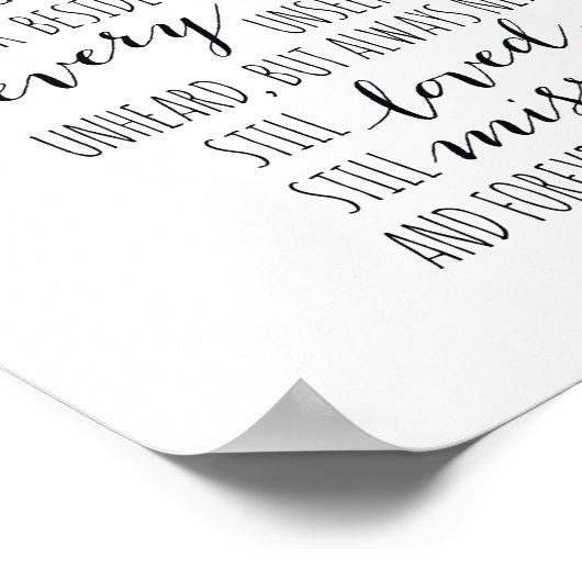 愛する人の記憶の看板 - 愛する人がいなくなることはない ポスター (角)