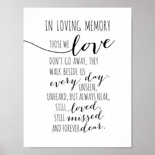 愛する人の記憶の看板 - 愛する人たちは決して消えない ポスター (正面)