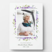 愛する人の記憶の紫のガーランド写真 フォトプラーク (正面)