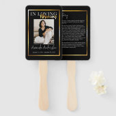 愛する人の記憶を称えるゴールド葬儀記念写真 ハンドファン (正面&裏面)