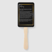 愛する人の記憶を称えるゴールド葬儀記念写真 ハンドファン (裏面)