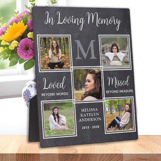 愛する人の記憶を称えるフォトコラージュ追悼プレート フォトプラーク