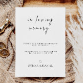 愛する人の記憶を称えるモダンなウェディングサイン 招待状