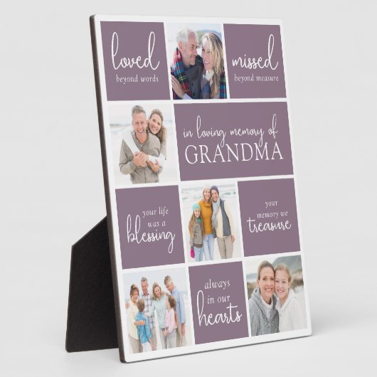 愛する人の記憶を称える写真コラージュ追悼 フォトプラーク (側面)
