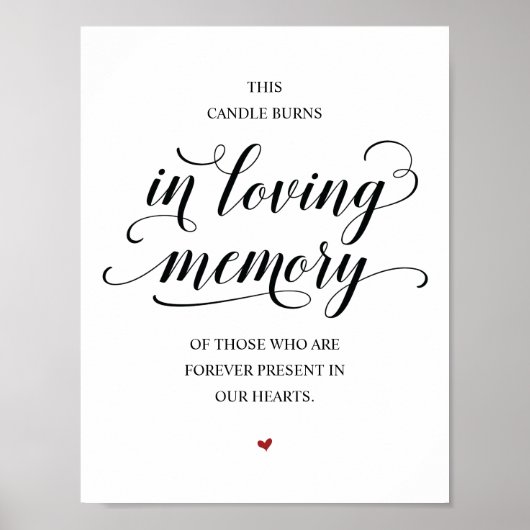 愛する人の記憶を胸に灯すキャンドル 追悼プレート ポスター (正面)