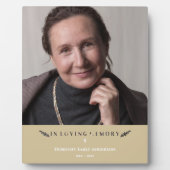 愛する人の記憶を胸に　ミニマル　ゴールド フォトプラーク (正面)