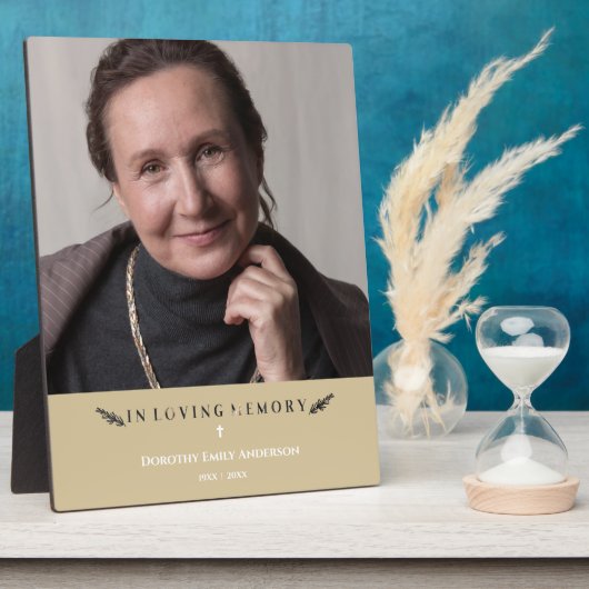 愛する人の記憶を胸に　ミニマル　ゴールド フォトプラーク (側面)