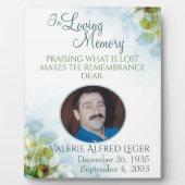 愛する人の記憶を胸に 永遠の記念品 フォトプラーク (正面)