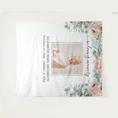 愛する人の記憶 フォト ブラッシュ ピンク 牡丹 追悼 タペストリー (正面(横))