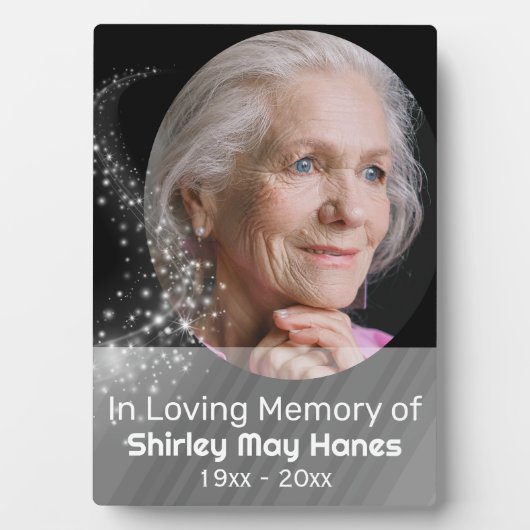 愛する人の記憶 星屑メモリアルオーバル写真 フォトプラーク (正面)