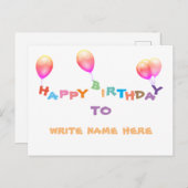 愛する人の誕生日ポストカード ポストカード (正面/裏面)