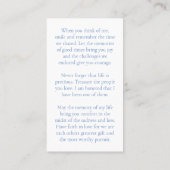 愛する人の追悼にふさわしいクラシックな祈りのカード 名刺 (裏面)