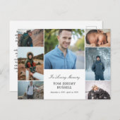 愛する人の追悼写真コラージュ訃報 ポストカード (正面/裏面)