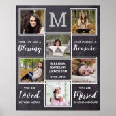 愛する人の追悼写真コラージュ記念ポスター ポスター (正面)