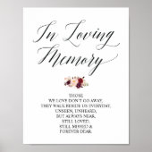 愛する人の追悼 ウェディングメモリアルテーブルサイン ポスター (正面)