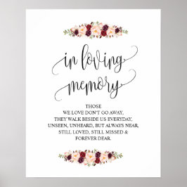 愛する人の追悼 ウェディングメモリアルテーブルサイン v13 ポスター
