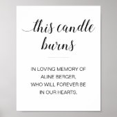 愛する人の追悼 キャンドルが灯る ポスター (正面)