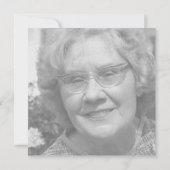 愛する人の追悼 ダヴの写真 死のお知らせ 招待状 (裏面)