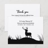 愛する人の追悼 感謝と哀悼のメモリアル 鹿のデザイン サンキューカード (正面/裏面)