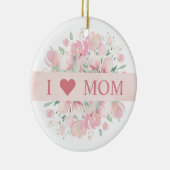 愛する人への思い出のピンクのフローラ セラミックオーナメント (右)