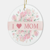 愛する人への思い出のピンクのフローラ セラミックオーナメント (左)